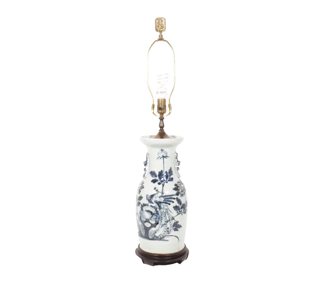 19th/20th C Chinese Blue & White Lamp (1 of 6)