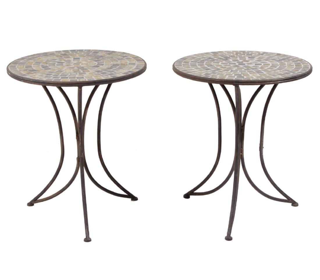 Pair Tile Top Patio Tables (1 of 5)