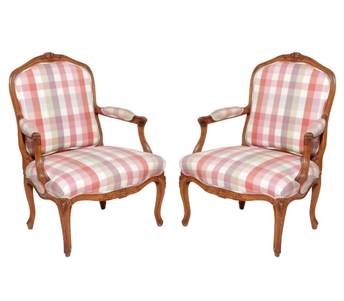 Pair Louis XVI Style Fauteuils (1 of 7)