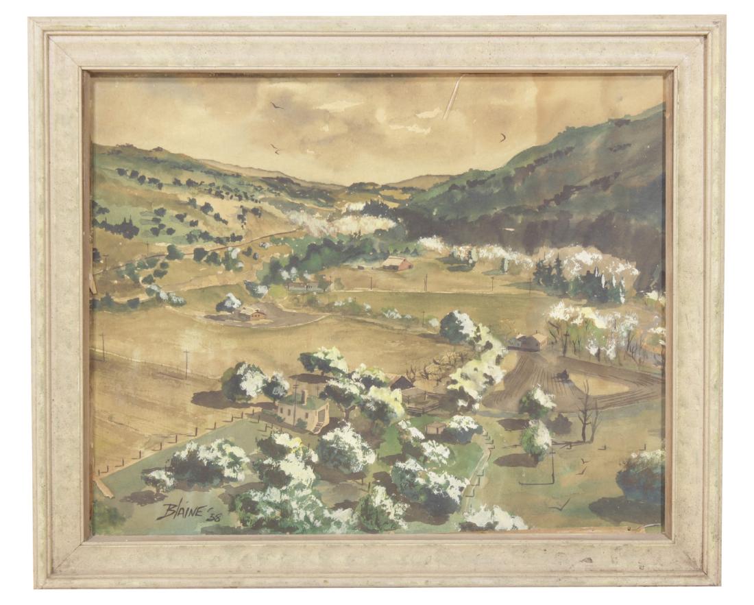 Landscape W/C Mounted on Masonite (1 of 8)