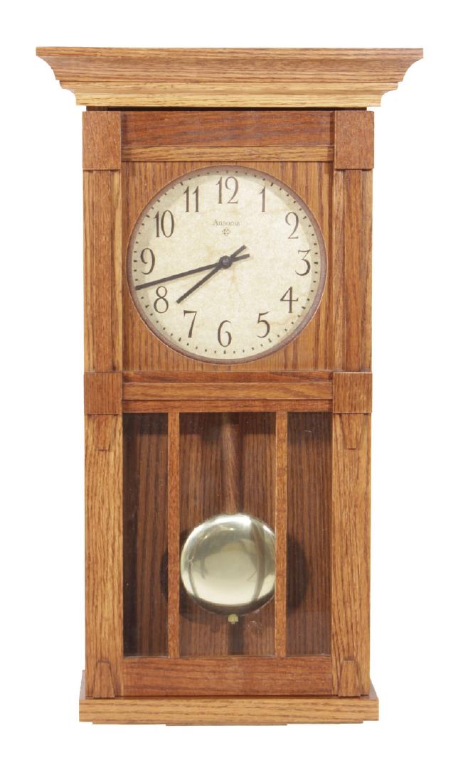 Decorative Oak Ansonia Wall Clock (1 of 6)