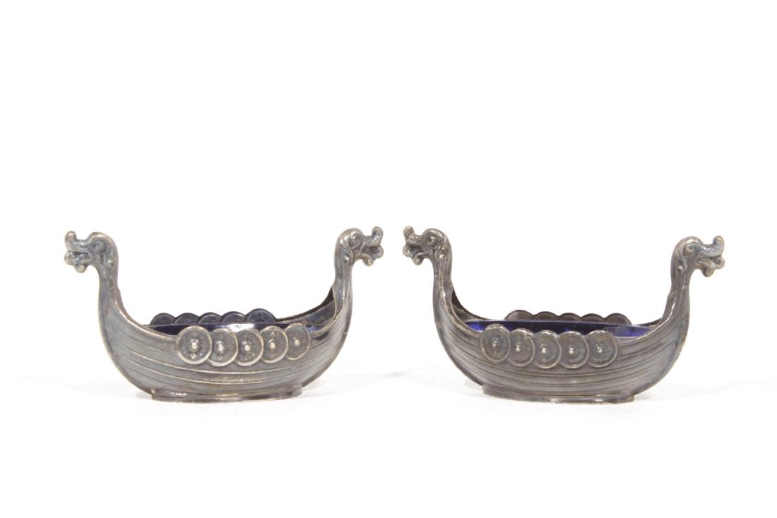 Pair English "Viking Boat" Salts (1 of 5)