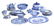 Large Lot of Antique Blue and White Ceramics