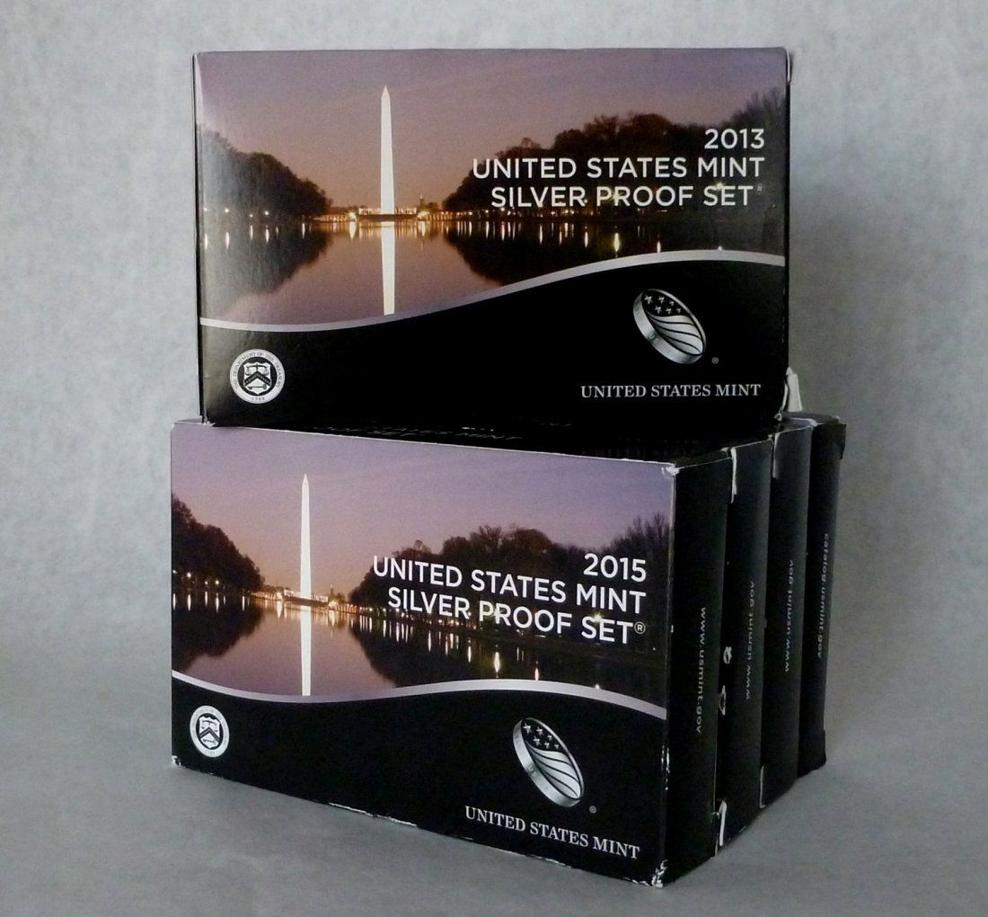 Six boxed US Mint Silver Proof Sets (1 of 4)