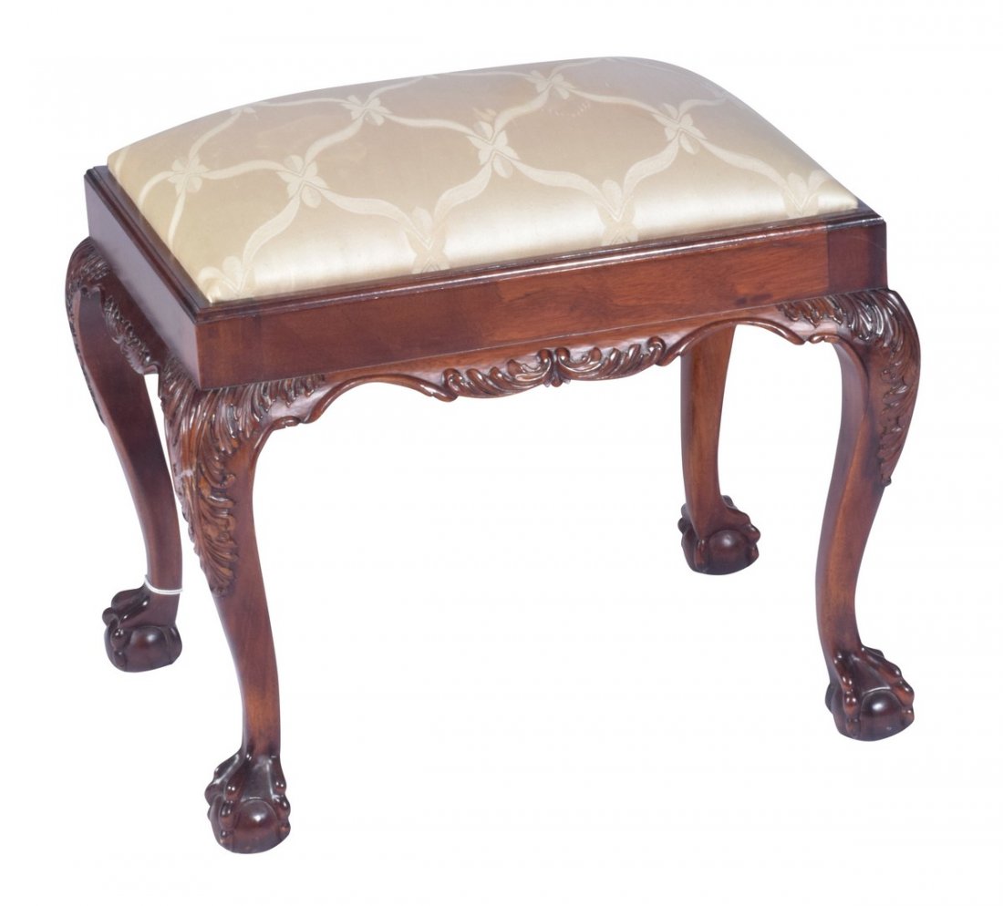 Ball and Claw Chippendale Style Mahogany Stool (1 of 5)