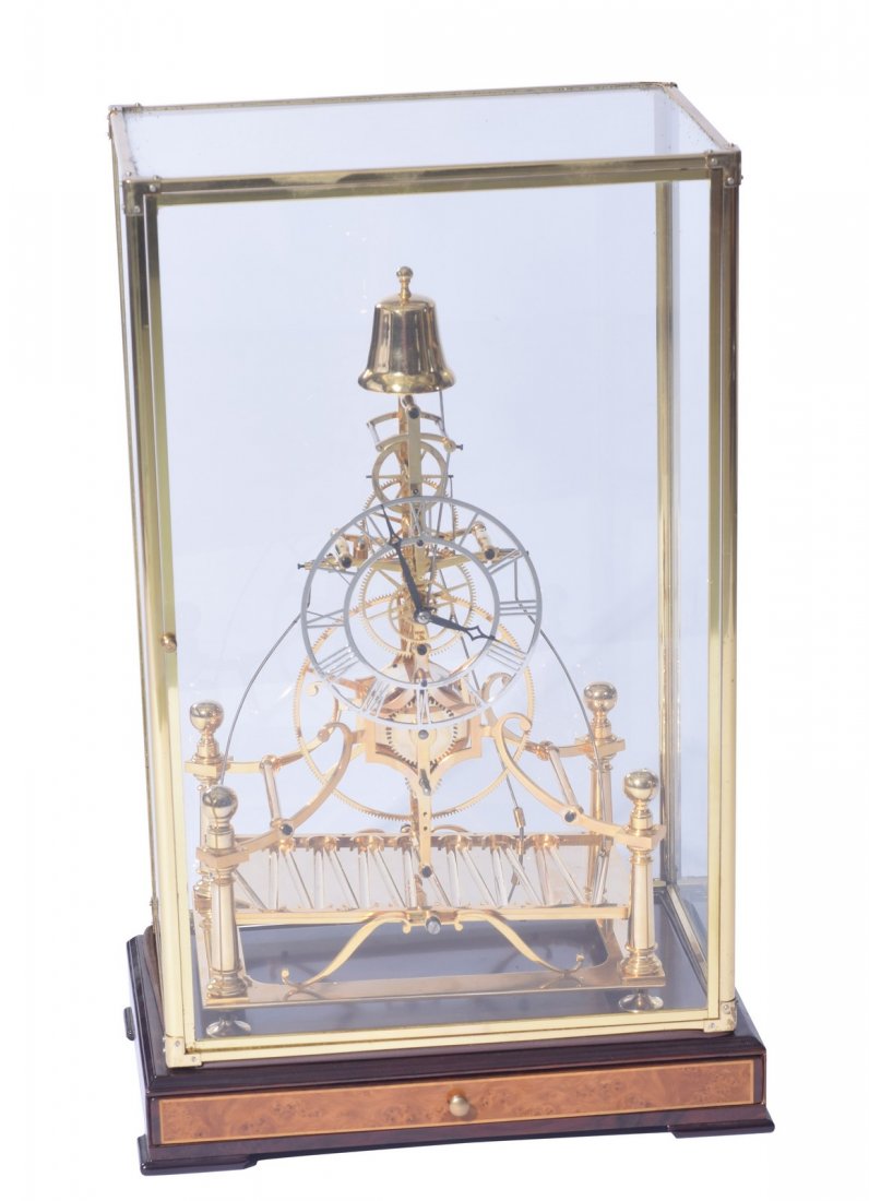 Brass Skeleton Clock with Open Escapement, 20th C. (1 of 7)
