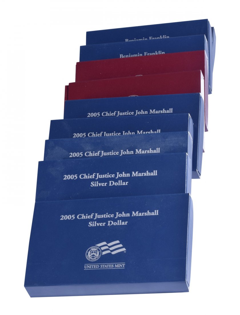 Ten Boxed US Mint Silver Dollar Proofs (1 of 3)