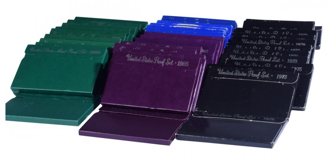 Lot of Forty-Four US Mint boxed Proof Sets (1 of 7)