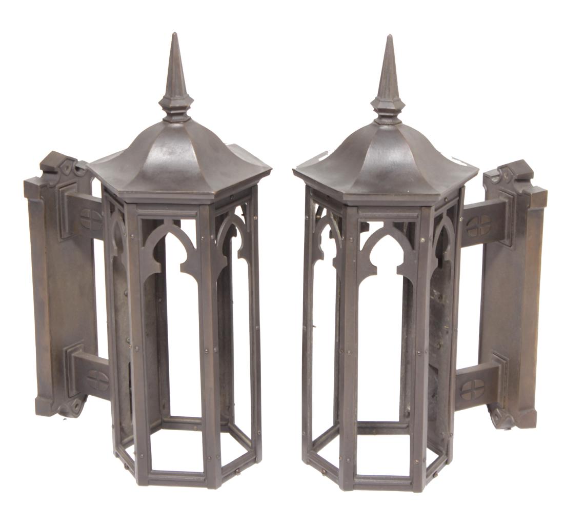 Pair Hexagonal Gothic Style Lanterns (1 of 5)