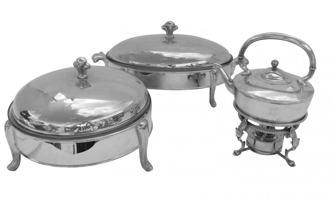 Miscellaneous Lot of three Silverplated Serving Di (1 of 6)