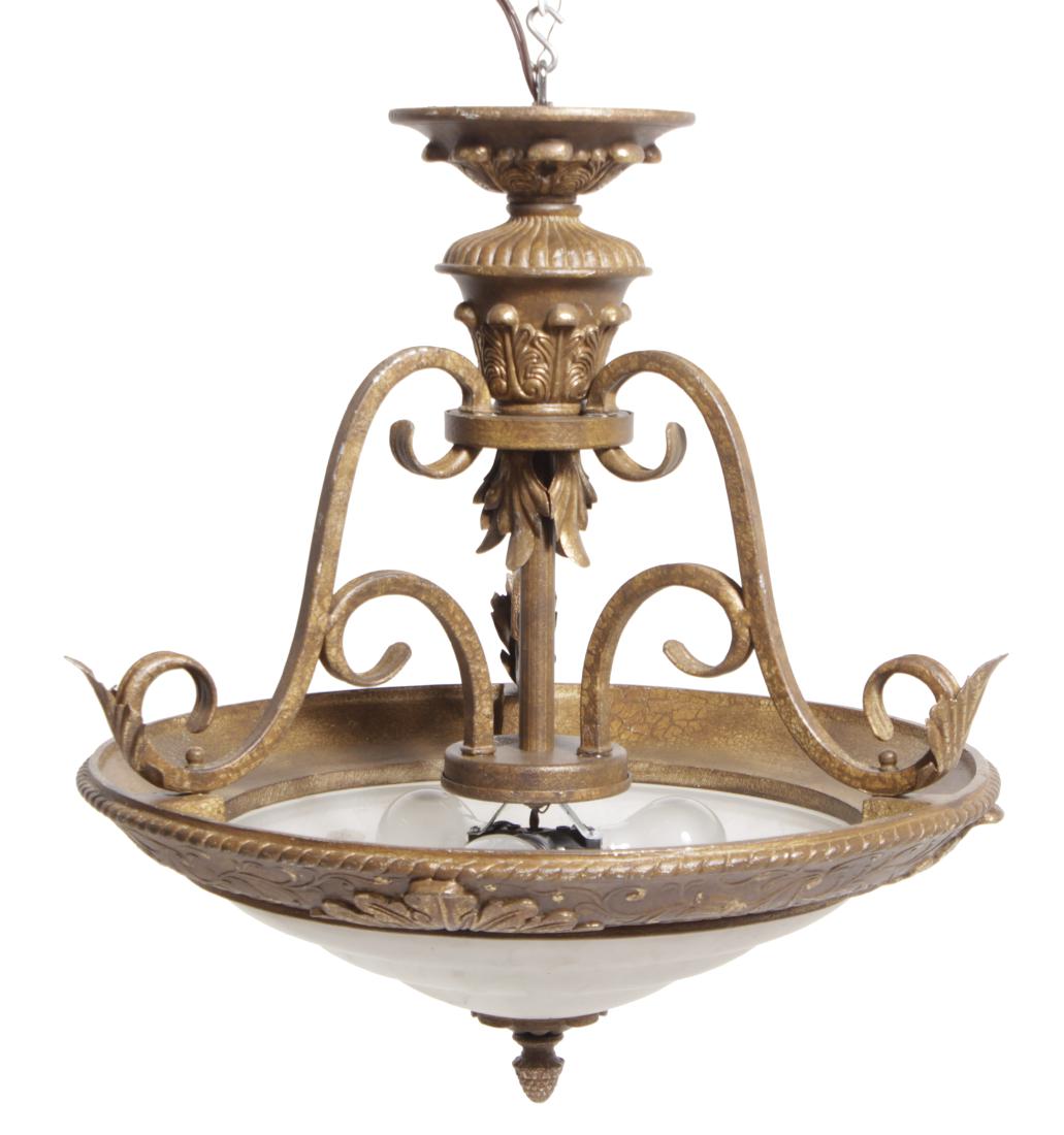 Chandelier with Frosted Glass Globe (1 of 7)