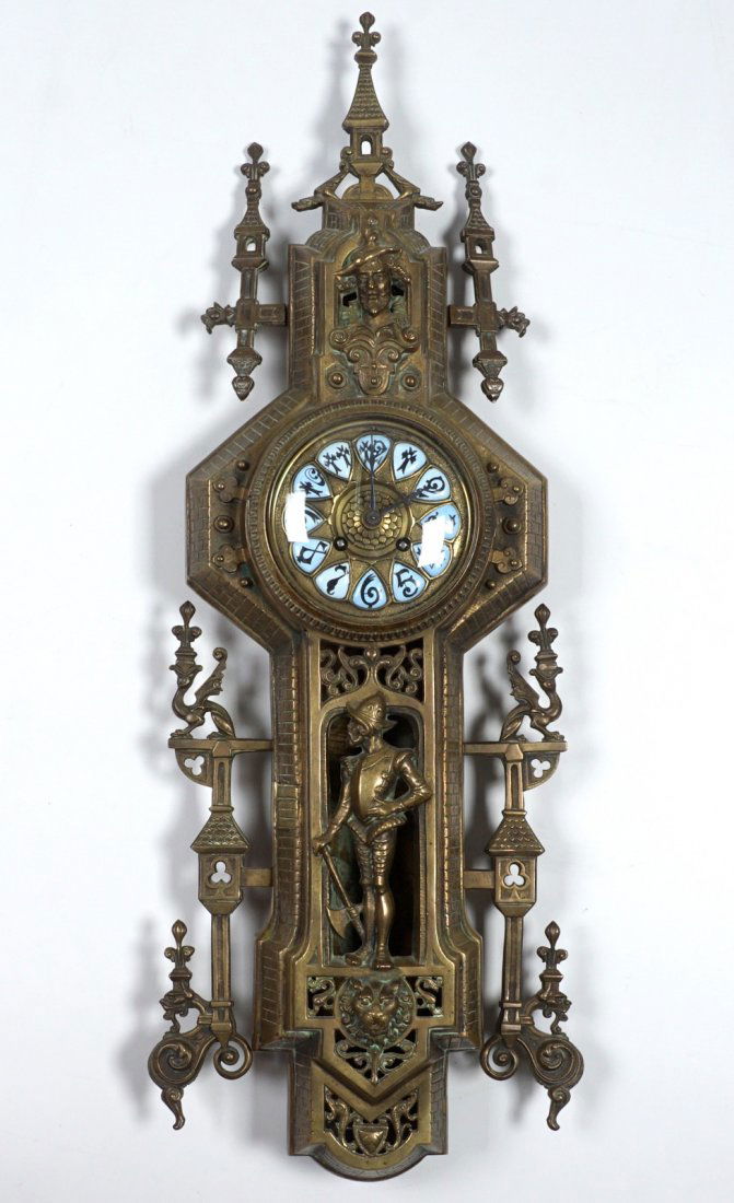 French Bronze Wall Clock (1 of 8)