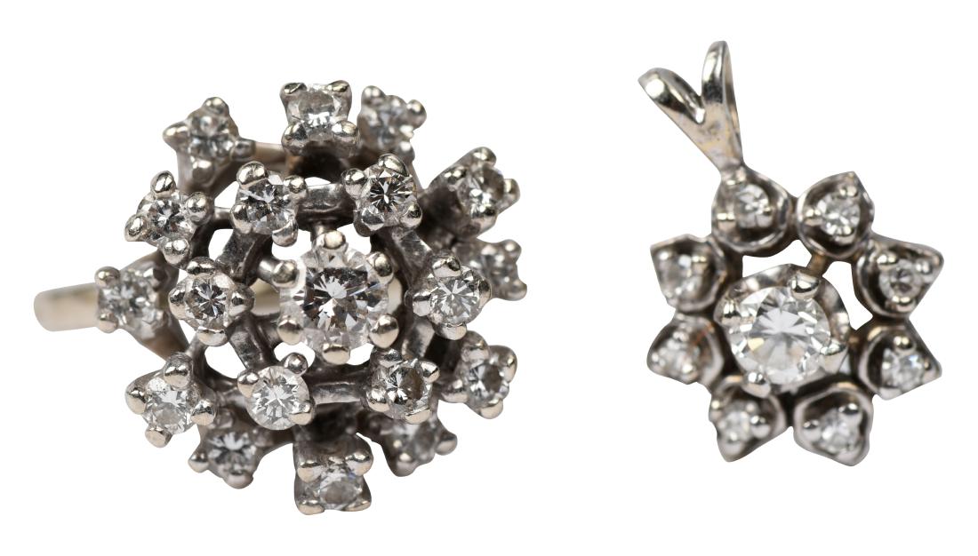 Two Piece Diamond And White Gold Jewelry (1 of 5)