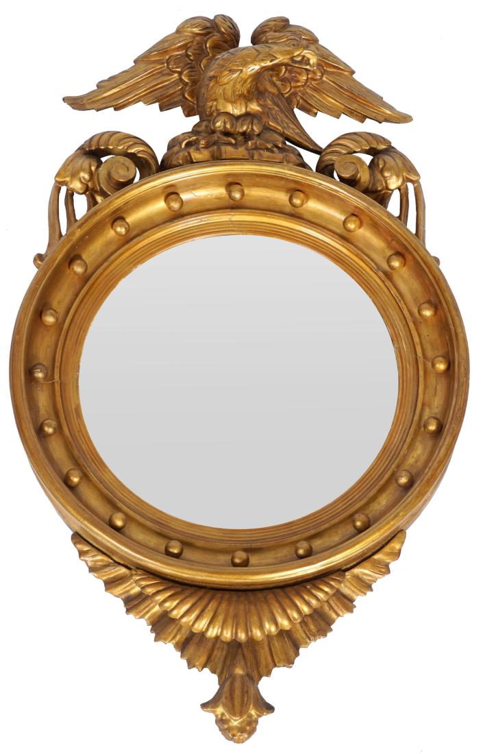 Carved And Gilt Federal Style Convex Mirror (1 of 7)