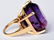 Ladies 14k Gold & Amethyst Cocktail Ring Sz 6 - 3