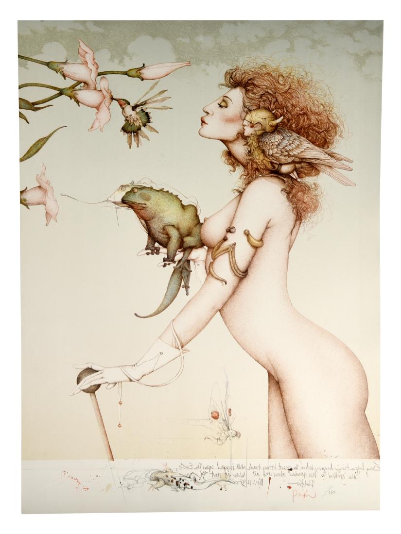 Michael Parkes Stone Lithograph "Mayan Spring" # (1 of 2)