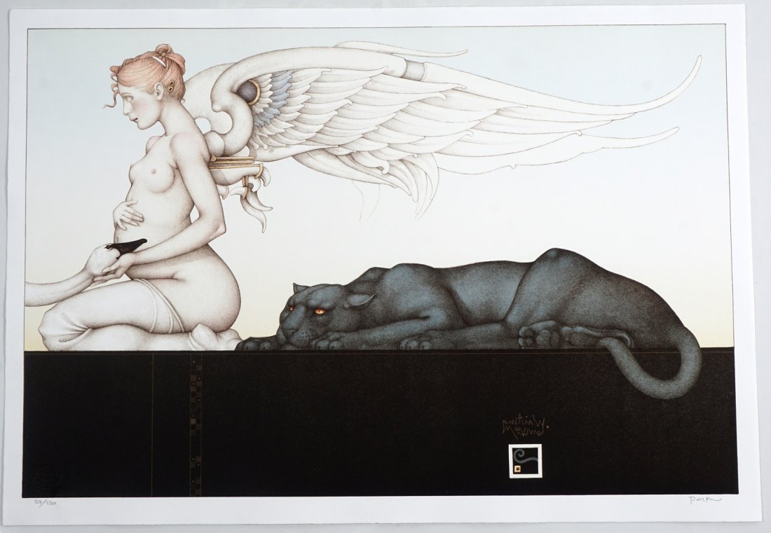 Michael Parkes Stone Lithograph "Waiting" #27/12 (1 of 3)