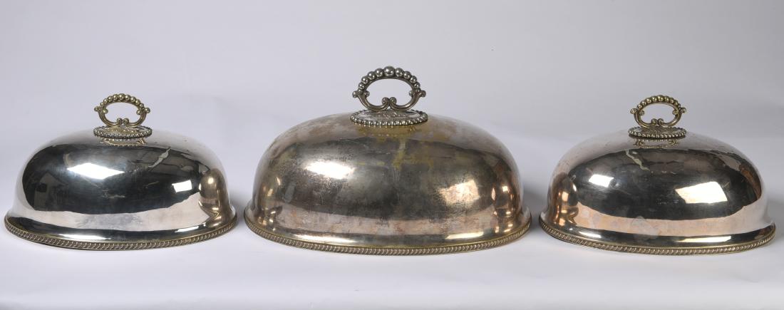 Set Of 3 Sp Sheffield Meat Domes (1 of 4)