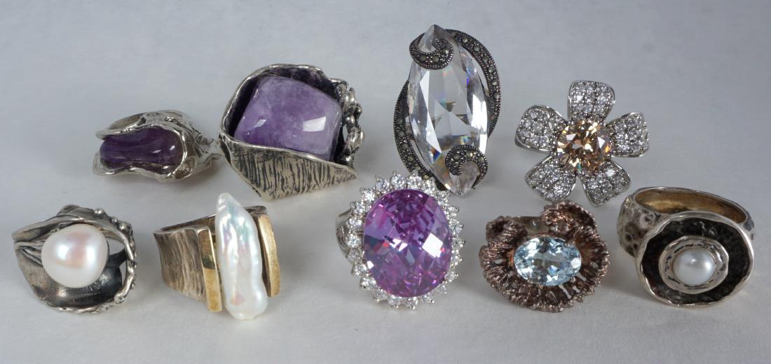 9 Sterling Silver Signed Ladies Rings 5.5-9 Sz (1 of 4)