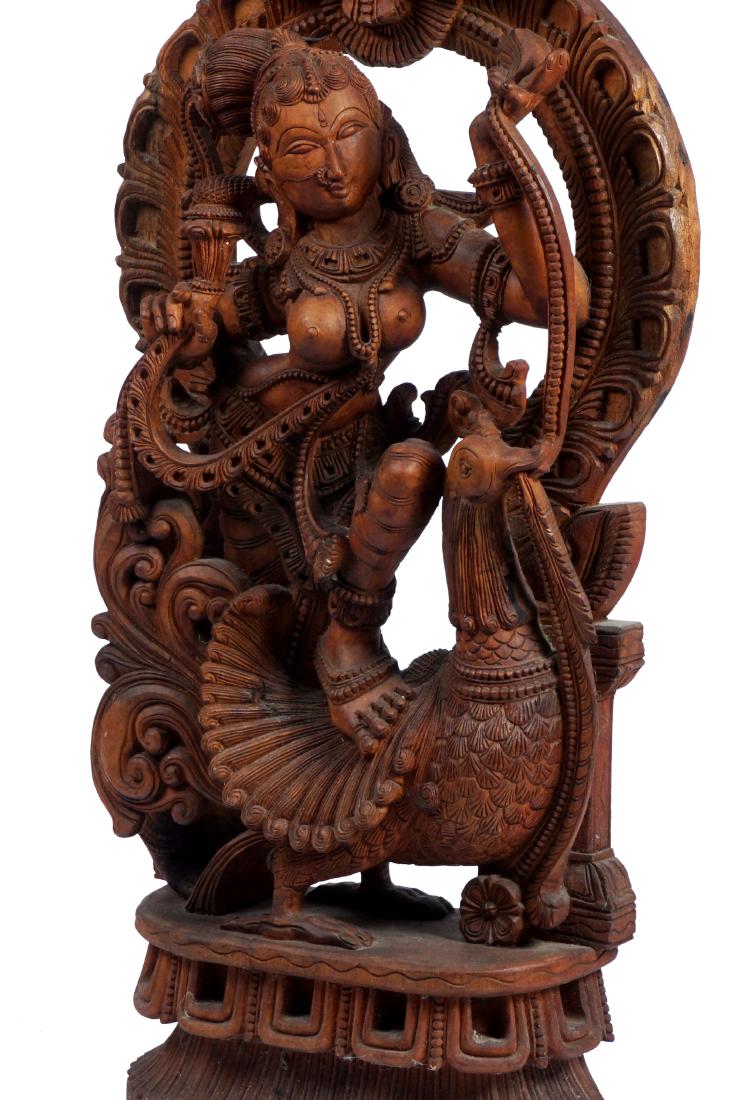 Large Wood Sculpture Of Hindu Goddess (1 of 4)
