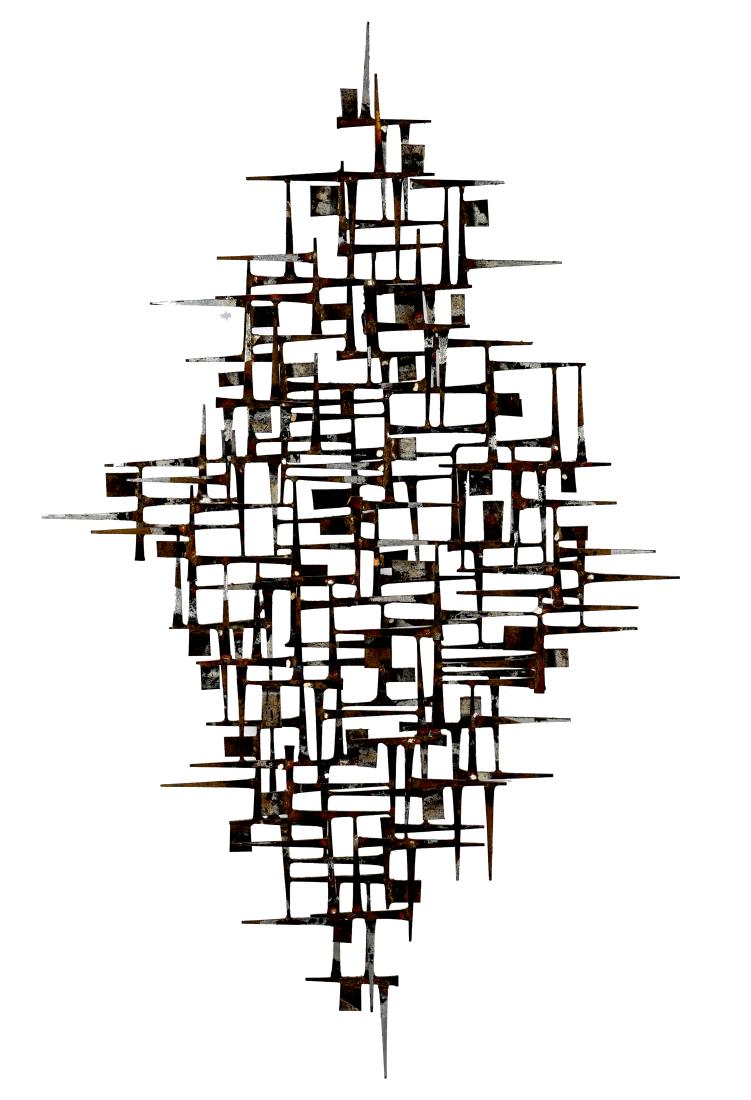 Brutalist Abstract Nail Wall Sculpture (1 of 3)