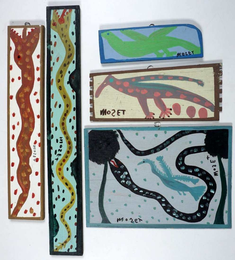 Mose Tolliver (Alabama 1918 - 2006) 5pc Painting Snakes (1 of 5)