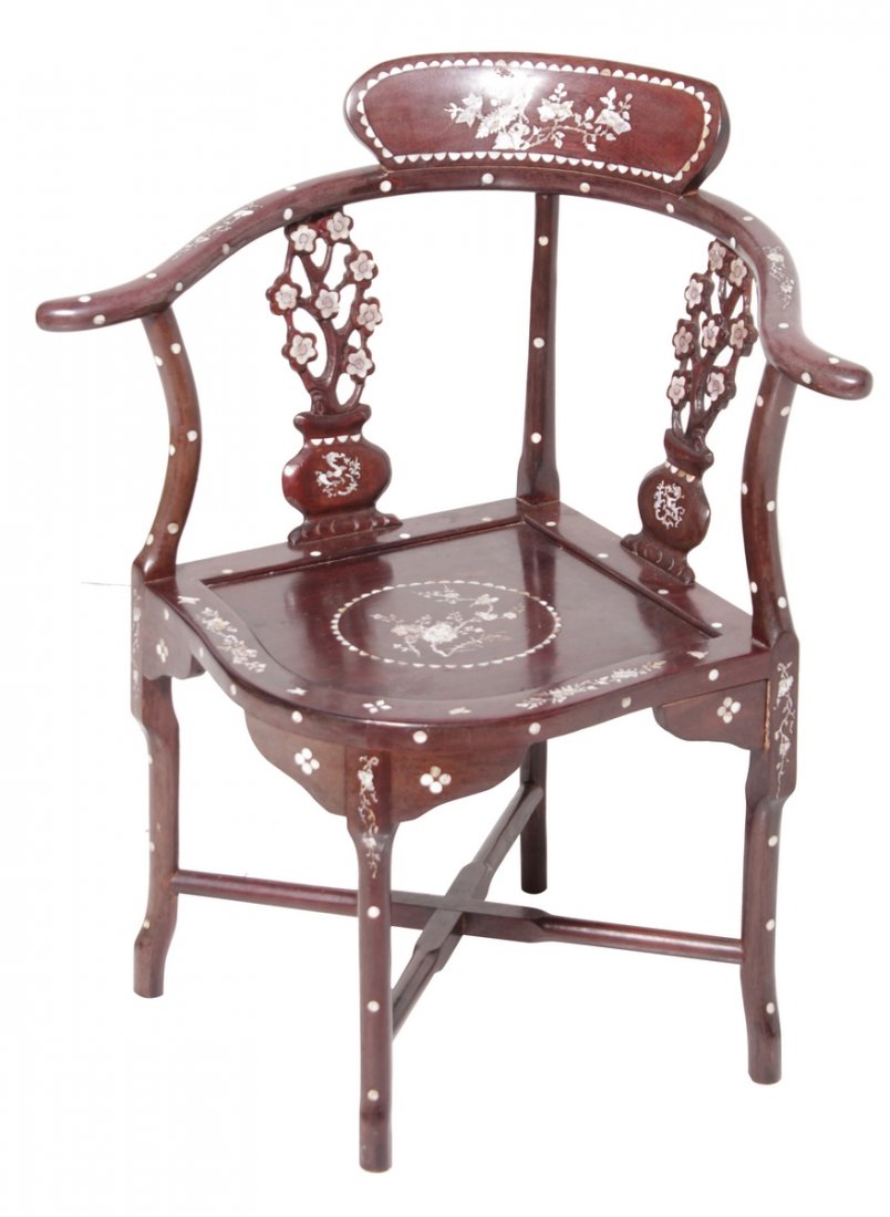 Chinese Corner Wood Chair (1 of 10)