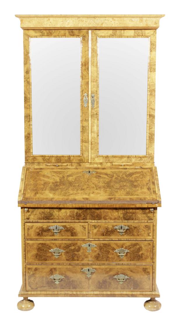 George I  Burl Walnut Secretary Bookcase (1 of 11)