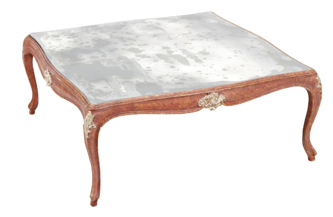 Louis XV Style Red Painted Coffee Table (1 of 6)