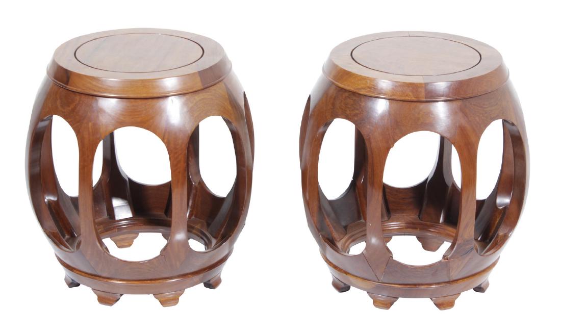 Pair Chinese Drum Shaped Tables (1 of 6)