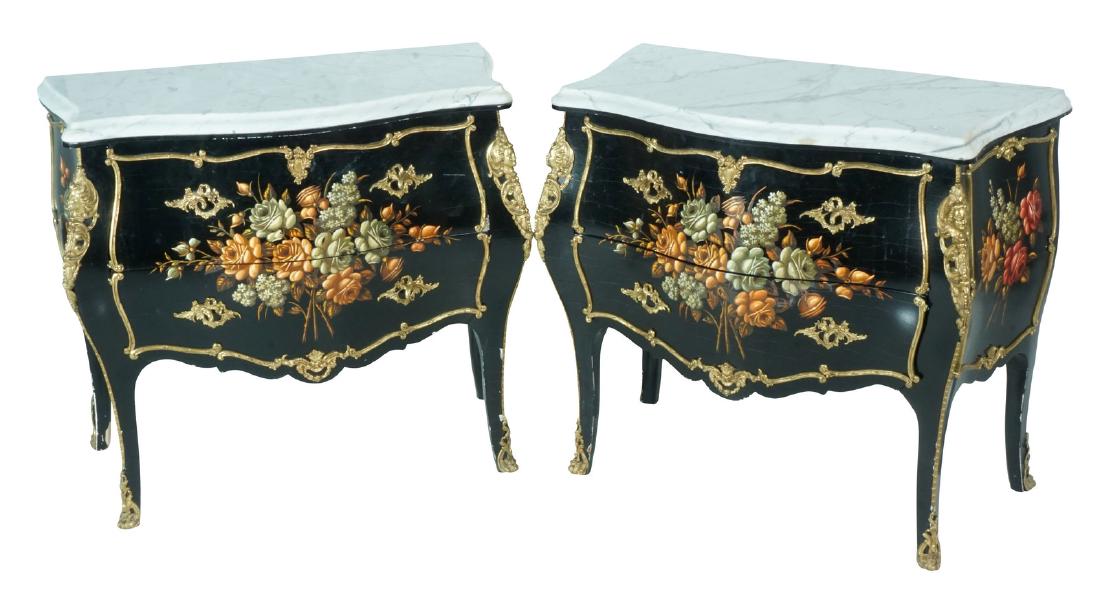 Pair Louis XV Style Commodes (1 of 7)