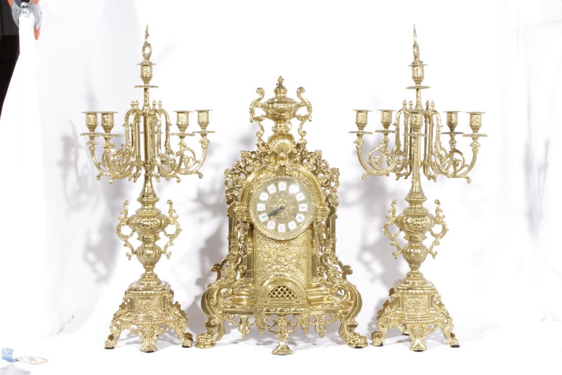 Gilt Metal  Brass Mantel Garniture (1 of 8)