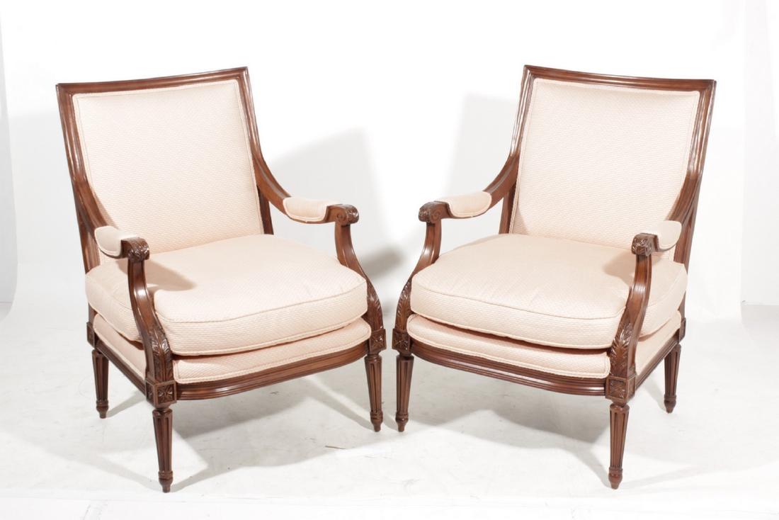 Pair Louis XVI Style Fauteuils (1 of 6)