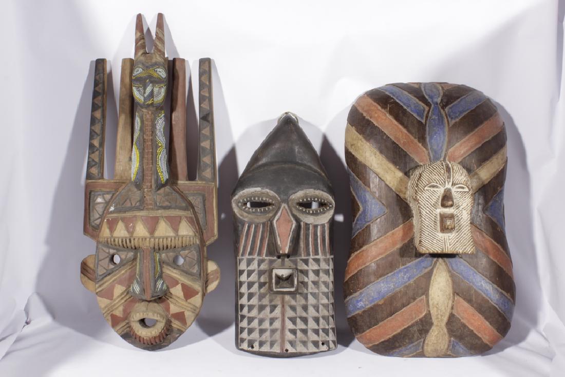 Miscellaneous Lot of Three African Masks (1 of 9)
