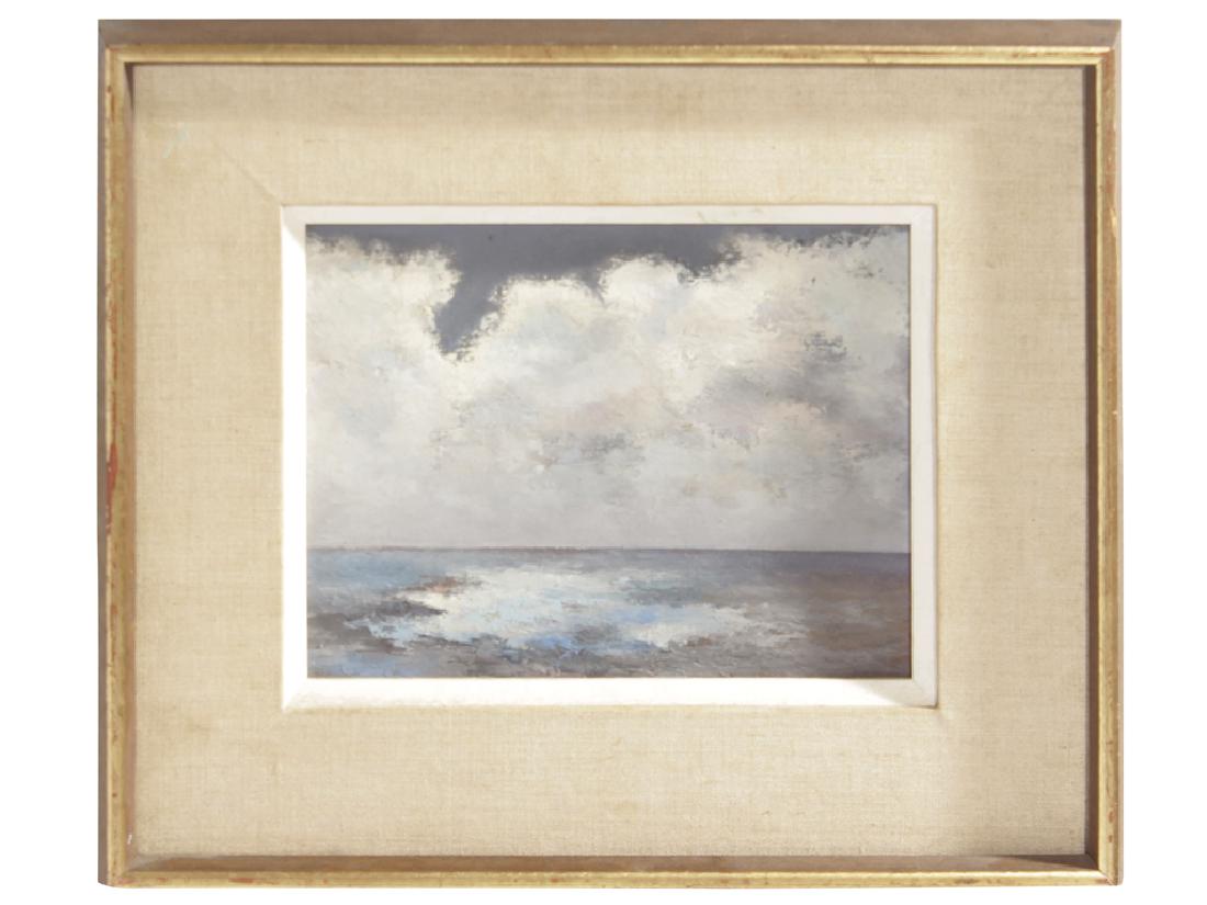 Province Town School, Seascape: Signed Gardner Brown 1961. Province town. Oil on canvas mounted in a gilt frame. Good condition. S: 7.5"H x 9.5"W O: 14"H x 16"W x 1.25"D