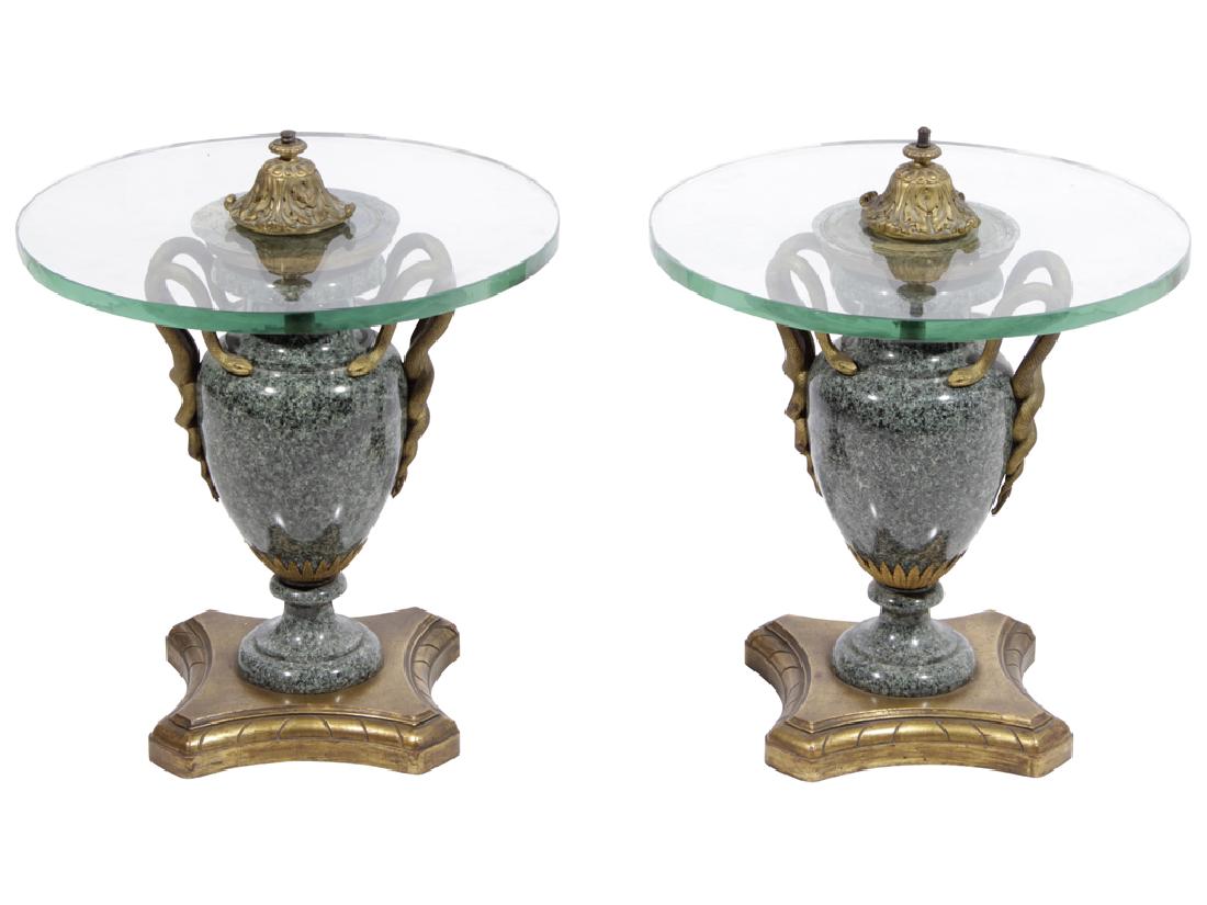Pair Louis Xvi Style Marble Urn Tables (1 of 8)