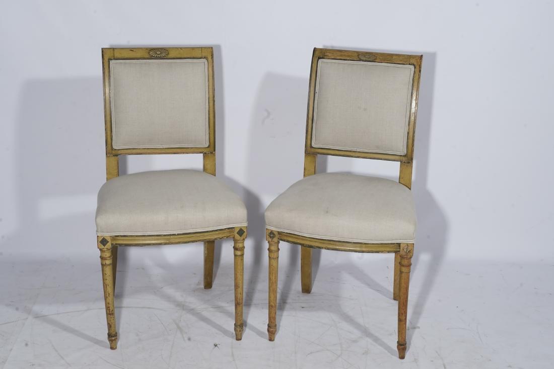 Pair Diminutive Directoire Painted Side Chairs (1 of 6)