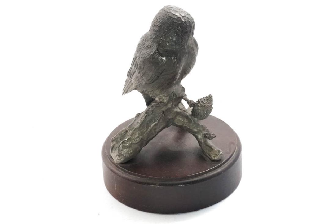 Contemporary Bronze Owl: Finely cast. No foundry mark or signature. 7"H x 5"W x 5"D