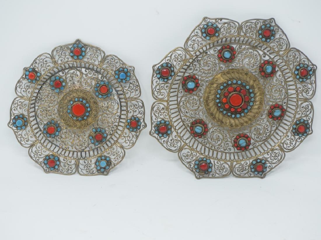 Two Moghul Style Brass Trays (1 of 5)
