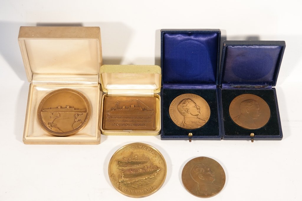 Lot of Six (6) Bronze Medals Relating Ocean Liners (1 of 18)