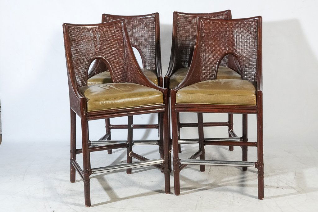 Set of Four Faux Bamboo Stools (1 of 9)