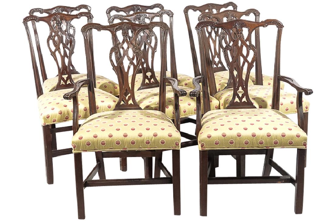 Set of Eight (8) Chippendale Dining Chairs (1 of 15)