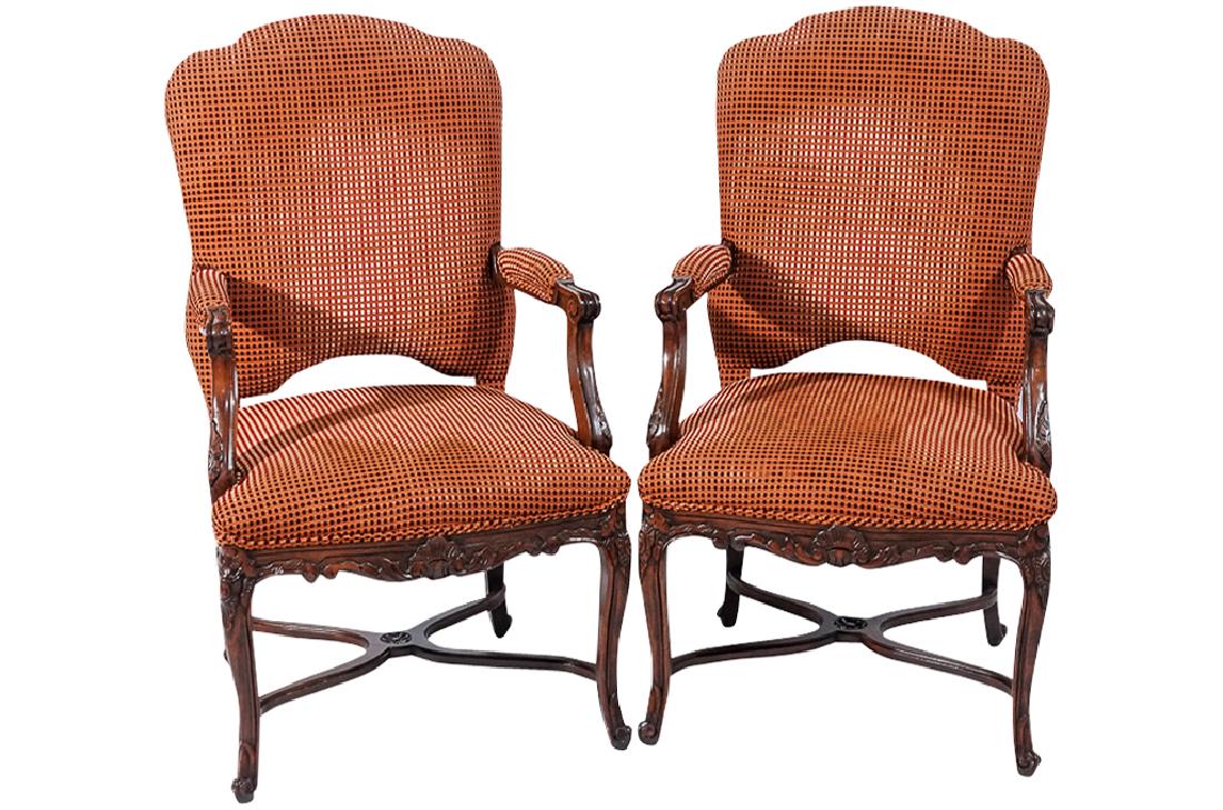 Pair French Regence Style Armchairs (1 of 14)