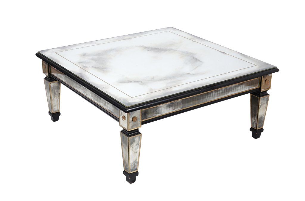 HOLLYWOOD REGENCY Antiqued Mirror Coffee Table (1 of 7)