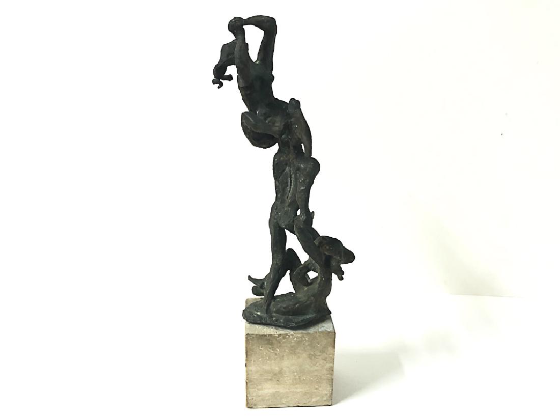 HEBALD, Milton (1917 – 2015), Figural Bronze: Signed and inscribed V. On a travertine plinth. 13" x 4" - bronze 17" x 4" - total NOTE: Hebald was an American sculptor whospecializes in figural bronze works. Twenty-three of his works are displayed