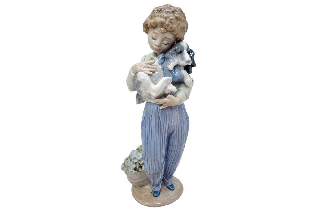 Lladro Figure of a Young Boy Holding a Dog (1 of 7)