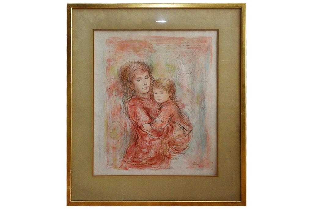 Edna Hibel Pencil Signed Print Mother and Child (1 of 6)