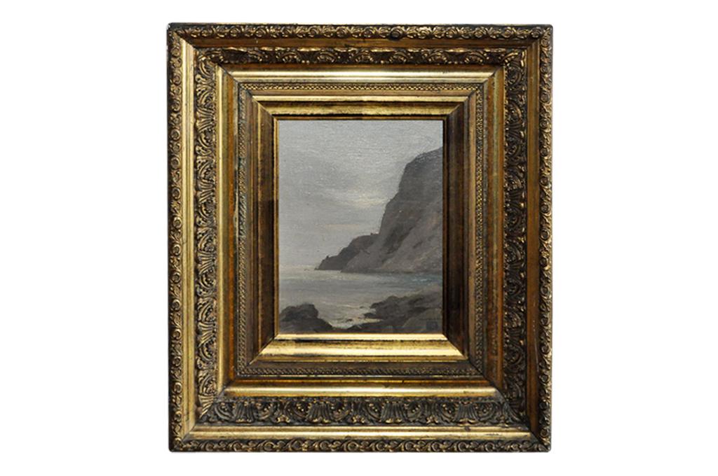 Eliot Candee Clark (American, 1983 - 1990): Oil on artist panel. Depicting a seascape of what appears to Capri, Italy. The painting is signed lower right and it has the estate stamp. Artist Exhibitions: 1980: Walter Clark: 1848-1917 and Eliot C