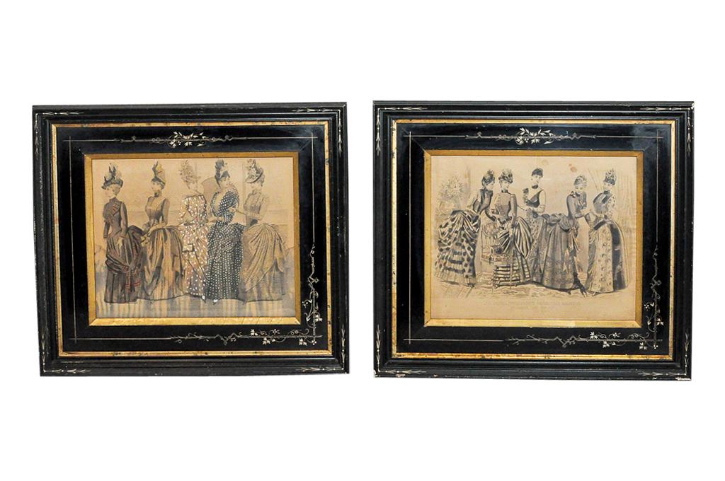 Les Modes Parisiennes Peterson: One "Engraved & Printed by Mnan Brothers LES MODES PARISIENNES PETERSON'S MAGAZINE, August 1887, An August afternoon at the sea side" and the otherone, "LES MODES PARISIENNES PETERSON"S MAGAZINE, Nove