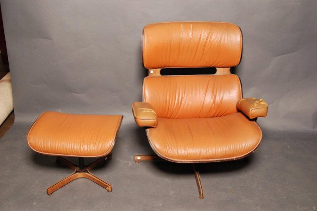 EAMES PLYCRAFT CHAIR AND OTTOMAN: